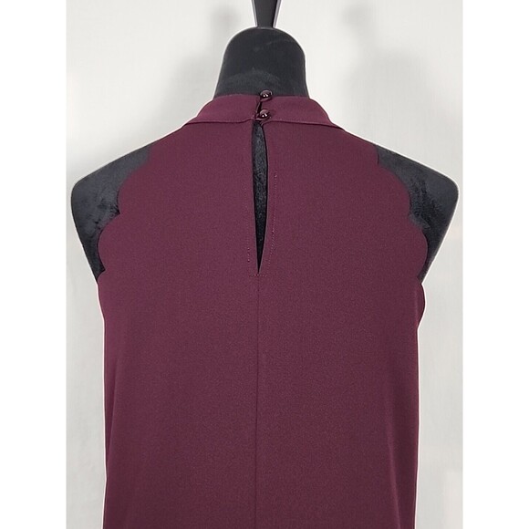 Fortune + Ivy Scalloped Halter Dress Burgundy Midi Dress X-Large Sleeveless NWOT - Picture 8 of 11
